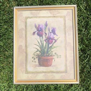 Shabby chic flower pot wall art